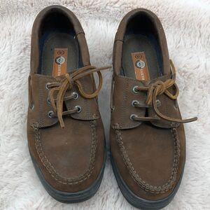 Earth Shoe Boone brown leather boat shoes